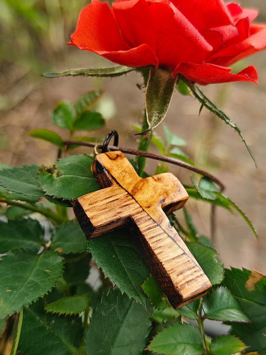 Curly birch/oak confirmation cross
